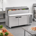 Thumbnail image #3 for Delfield LiquiTec 72-Inch Two-Section Refrigerated Pizza Prep Table with Dual Raised Rails and 6-Pan Capacity