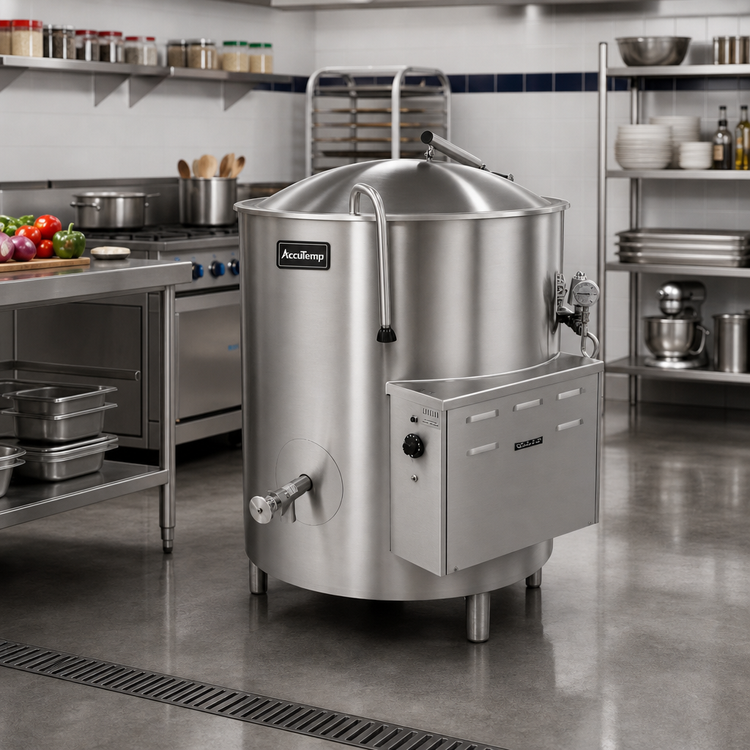 Product image #2 for AccuTemp Edge Series™ 40 Gallon Electric Stationary Steam Kettle with 2/3 Jacket
