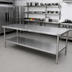 Thumbnail image #2 for John Boos 108-Inch x 30-Inch 18-Gauge Stainless Steel Optional Undershelf for TC/GMT Work Tables