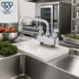 Thumbnail image #2 for T&S Brass B-1100 Deck-Mounted Workboard Faucet with 6-Inch Swing Nozzle and 3-1/2-Inch Centers