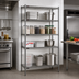 Thumbnail image #2 for Redipak 4-Tier Wire Shelving Unit with QuadTruss Shelves, 36W x 18D x 63H, Stationary, Pewter Gray Epoxy
