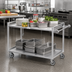 Thumbnail image #3 for Channel Lifetime Tough Heavy-Duty Aluminum Utility/Bussing Cart, 53 x 29 x 36 Inches, 2 Shelves, 500 lb Capacity