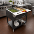 Thumbnail image #3 for BK Resources 2-Pan Electric Open Well Steam Table with Open Shelf Base and Cutting Board, 120V