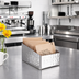 Thumbnail image #2 for American Metalcraft Angled Rectangular Hammered Stainless Steel Sugar Packet/Cube Holder