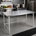Thumbnail image #2 for John Boos Stallion 120-Inch x 24-Inch 16-Gauge 300-Series Stainless Steel Flat Top Work Table with Safety Edge, Galvanized Base