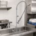 Thumbnail image #2 for T&S Brass EasyInstall Deck-Mount Pre-Rinse Unit with Spring-Action Gooseneck, 6-Inch Add-On Faucet, and 44-Inch Hose