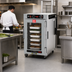 Thumbnail image #3 for Metro HotBlox Insulated Narrow 8-Pan Undercounter Pass-Thru Heated Holding Cabinet, Analog, Clear Front/Solid Rear Doors