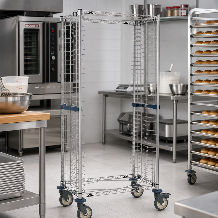 Product image #2 for Metro Mobile Side-Load Wire Bun Pan Rack, 40-Pan Capacity, Brite Zinc Finish
