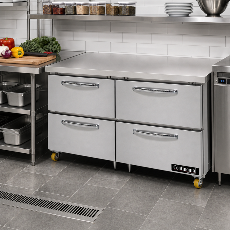 Product image #2 for Continental Refrigerator SWF48N-U-D 48" Two-Section Four-Drawer Undercounter Freezer with Hydrocarbon Refrigerant
