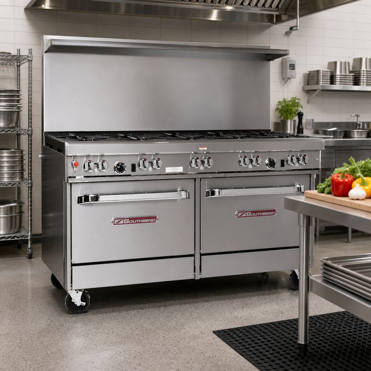 Product image #2 for Southbend Ultimate 60-Inch Gas Restaurant Range with 9 Open Burners and 2 Convection Ovens