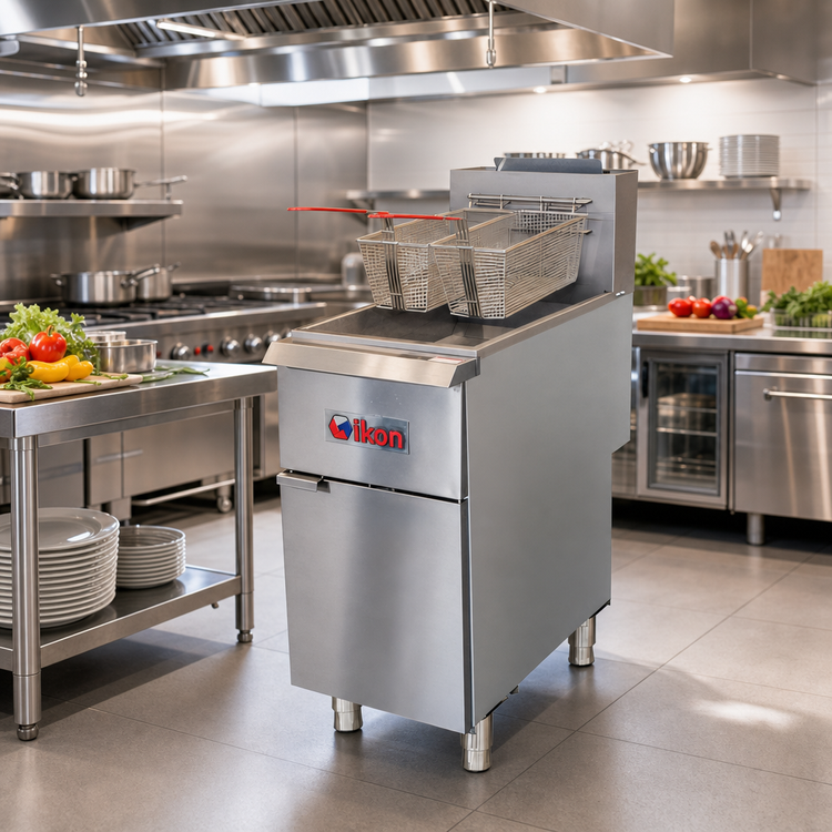 Product image #2 for IKON Cooking 75-80 lb LP Gas Restaurant Fryer with Millivolt Controls