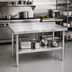 Thumbnail image #2 for Stallion 48-Inch x 30-Inch Stainless Steel Budget Work Table with 1-1/2-Inch Backsplash and Undershelf