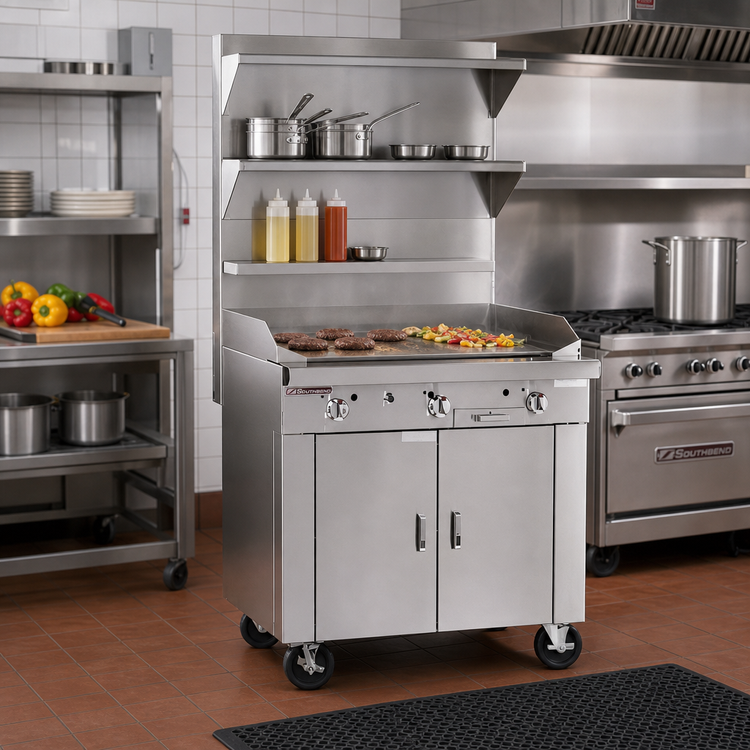 Product image #2 for Southbend Platinum Heavy-Duty 32-Inch Gas Plancha Griddle Sectional Range with Cabinet Base