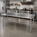 Thumbnail image #2 for Eagle Group Budget Series 144-Inch x 30-Inch 430 Stainless Steel Work Table with 1-1/2-Inch Rear Up-Turn and Galvanized Base
