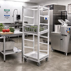 Thumbnail image #2 for Channel Manufacturing PCR7 7-Level Stationary Aluminum End-Load Produce Crisping Rack, 33.5 x 29 x 72 Inches