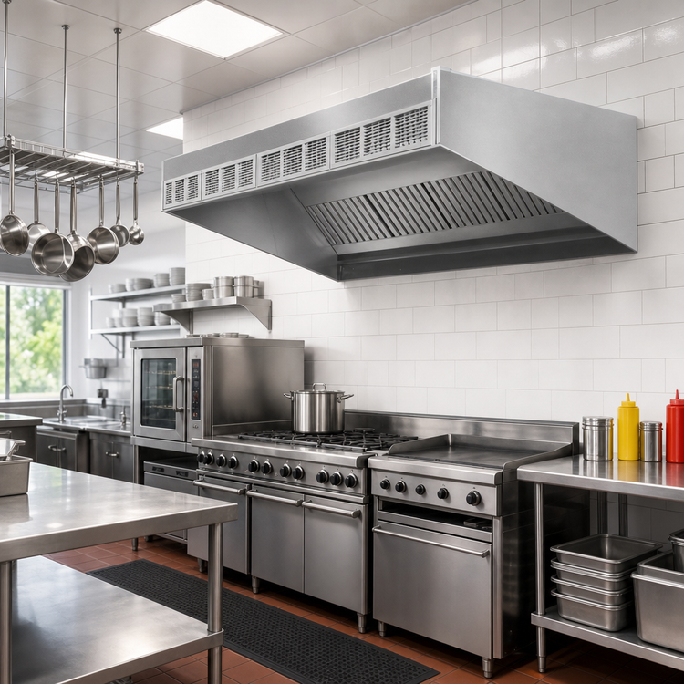 Product image #2 for SpecAir HESFA96-108 108 Inch Wall Type Front Discharge Make-Up Air Exhaust Hood