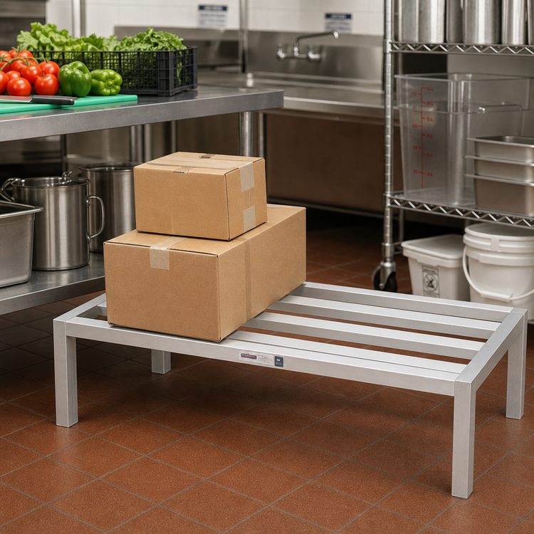 Product image #2 for Channel Manufacturing HD2448 Heavy-Duty E-Channel Aluminum Dunnage Rack, 48 in. W x 24 in. D x 12 in. H, 3,000 lb. Capacity