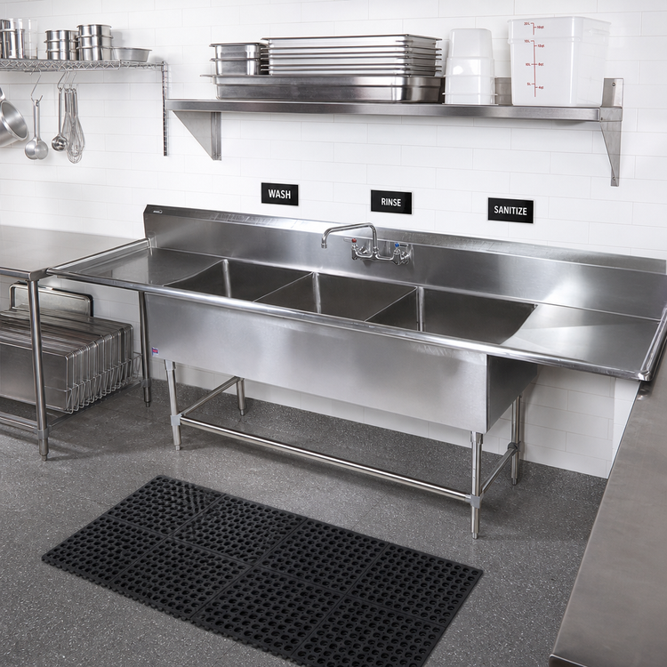 Product image #2 for John Boos Pro-Bowl 3-Compartment Stainless Steel Sink with Dual 24-Inch Drainboards, 105-1/4 Inches Wide