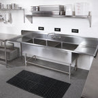 Thumbnail image #2 for John Boos Pro-Bowl 3PB18-2D24 3-Compartment Stainless Steel Sink with Dual 24-Inch Drainboards, 18 x 18 x 12-Inch Bowls