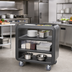 Thumbnail image #3 for Cambro Service Cart Pro Medium 3-Shelf Open-Side Bus Cart with 6-Inch Swivel Casters