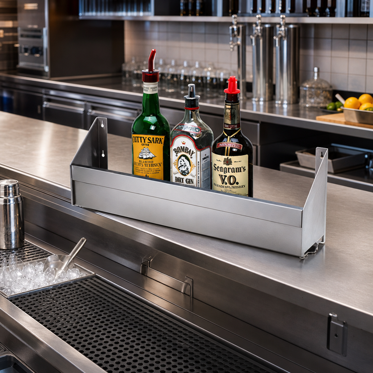 Product image #2 for Advance Tabco Underbar Basics™ 72-Inch Heavy-Duty Single-Tier Stainless Steel Speed Rail