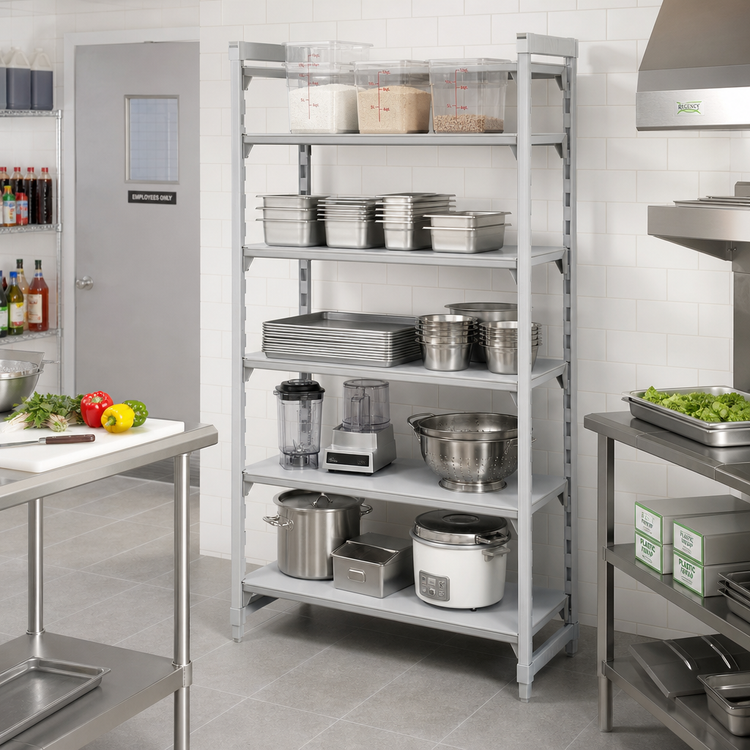 Product image #3 for Cambro Camshelving Premium 5-Shelf Solid Stationary Starter Unit, 21" x 54" x 84"