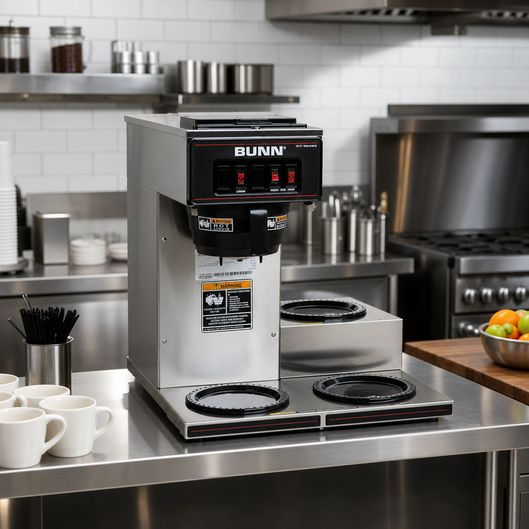 Product image #2 for BUNN VP17-3 Pourover Commercial Drip Coffee Maker with 3 Lower Warmers