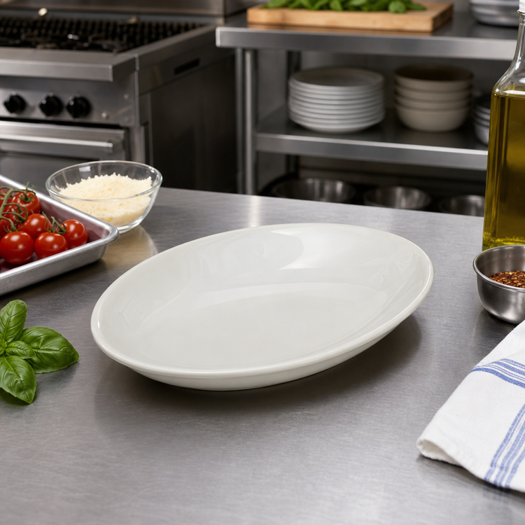 Product image #2 for Stadia® 9.5-Inch Greige Oblong Melamine Pasta Plate