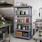 Thumbnail image #2 for Quantum Millenia QP242486VS-5 24"W x 24"D x 86"H Gray 5-Shelf Polymer Stationary Starter Shelving Unit, 2,000-lb Capacity