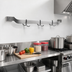 Thumbnail image #2 for Eagle Group 48 Inch Wall-Mount Single-Bar Stainless Steel Pot Rack with 4 Double-Prong Hooks