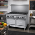 Thumbnail image #2 for Garland GFE Starfire Pro 48-Inch Commercial Gas Range with 8 Open Burners and 2 Space-Saver Ovens
