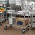 Thumbnail image #2 for Quantum Chrome-Plated Wire Utility Bus Cart, 60 x 18 x 37-1/2 Inches, 2 Shelves, 1200 lb Capacity