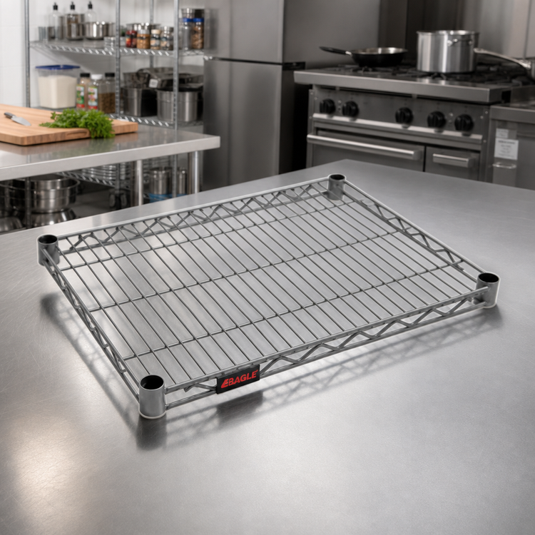 Product image #2 for Eagle Valu-Master 60" x 36" Open Wire Shelf, Pewter Gray Epoxy
