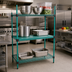 Thumbnail image #2 for QuadPlus 60 Inch x 18 Inch Solid Green Polymer Shelf Mat with Quad-Adjust Wire Frame