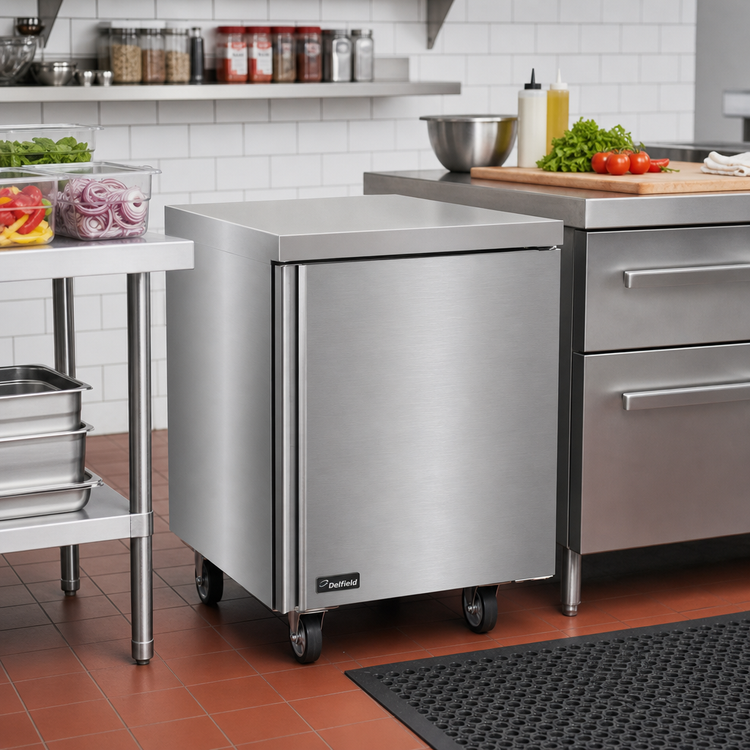 Product image #2 for Delfield 24-Inch One-Section Refrigerated Worktop/Undercounter Refrigerator with 1 Door
