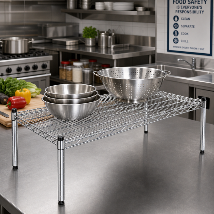 Product image #2 for Eagle Chrome Wire Platform Dunnage Rack with QuadTruss, 24 x 24 x 14 Inches, 600 lb Capacity