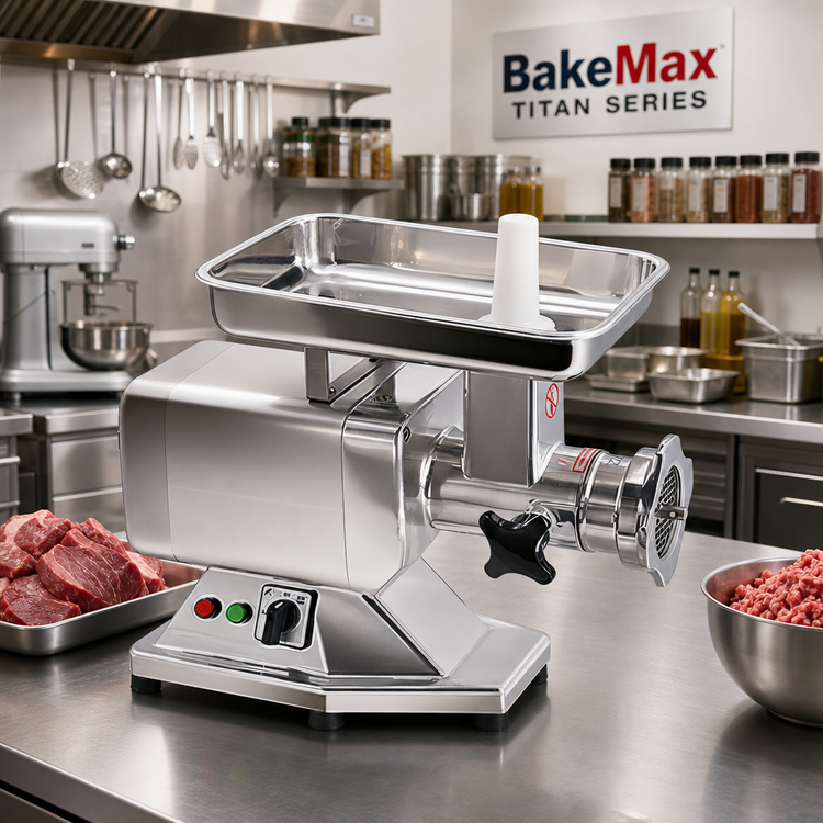 Product image #2 for BakeMax Titan Series Countertop Electric Meat Grinder, #12 Hub, 1 HP, Gear Drive, 120V