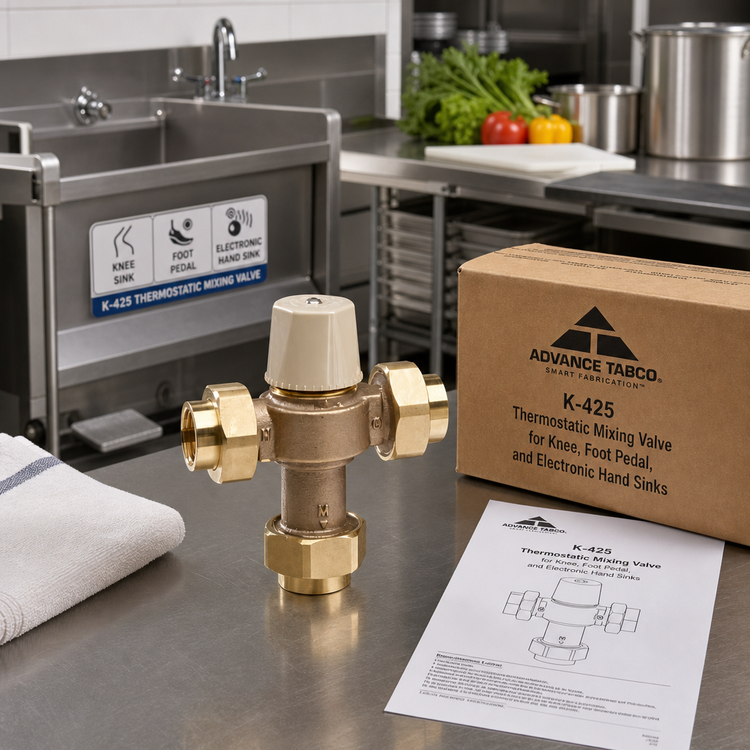 Product image #2 for Advance Tabco K-425 Thermostatic Mixing Valve for Knee, Foot Pedal, and Electronic Hand Sinks