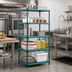 Thumbnail image #2 for Eagle QuadPLUS 5-Tier Starter Wire Shelving Unit, 36W x 21D x 74H, Blue-Green Hybrid Epoxy Finish