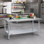 Thumbnail image #2 for Duke Manufacturing 416-2484 Stainless Steel Work Table, 84 x 24 x 36 Inches, Flat Top, Galvanized Undershelf