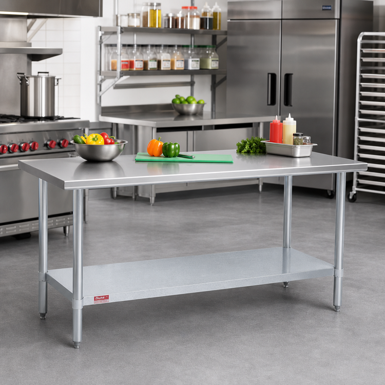 Product image #2 for Duke 84-Inch x 24-Inch Stainless Steel Work Table with Galvanized Undershelf