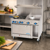 Thumbnail image #2 for Comstock-Castle F3430-12 48-Inch Commercial Gas Range with 6 Star Burners, 12-Inch Griddle, Oven, and Cabinet Base Storage