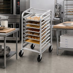 Thumbnail image #2 for Channel Manufacturing 429S Half-Height Stainless Steel Side-Load Bun Pan Rack, 7-Pan, 4-Inch Spacing, Casters
