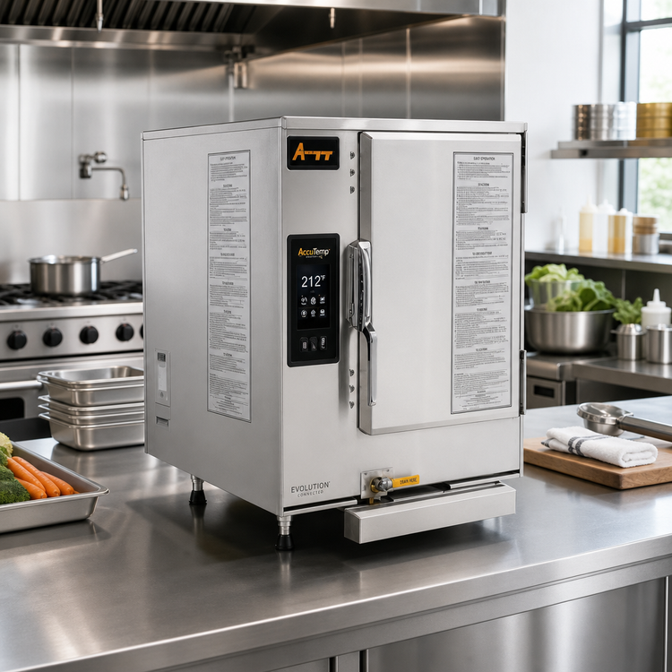 Product image #2 for AccuTemp Evolution Connected Boilerless Electric Countertop Steamer, 6-Pan, 480V