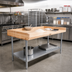 Thumbnail image #2 for John Boos Northern Hard Rock Maple Bakers' Top Work Table with Adjustable Stainless Steel Undershelf, 84 x 36 Inches
