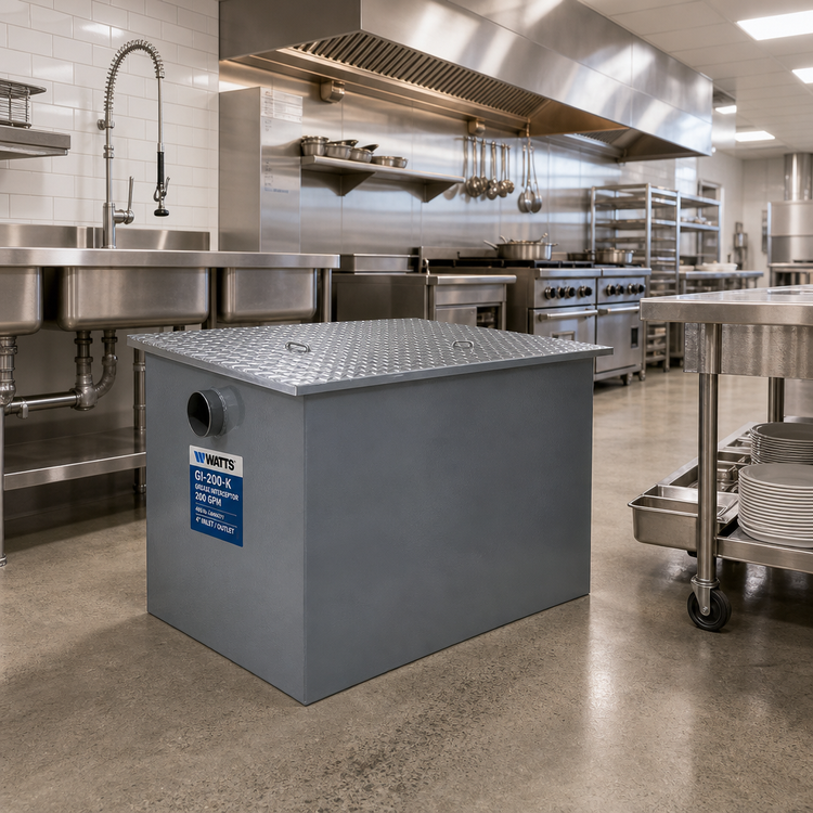 Product image #2 for Watts GI-200-K 200 GPM Grease Interceptor with 400 lb Capacity and 4 Inch Inlet/Outlet