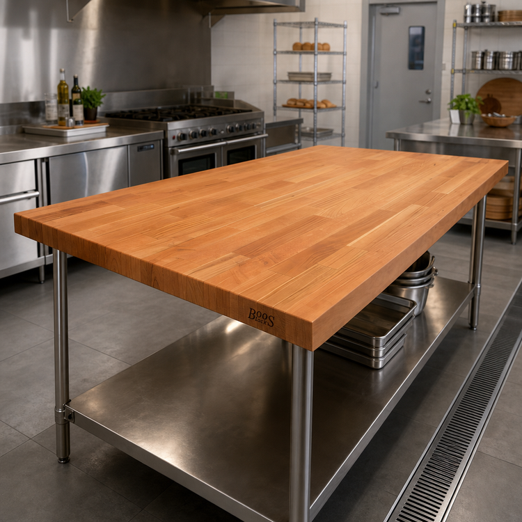 Product image #2 for Boos Block American Cherry Blended Edge Grain Kitchen Countertop, 96 x 36 x 1-1/2 Inch