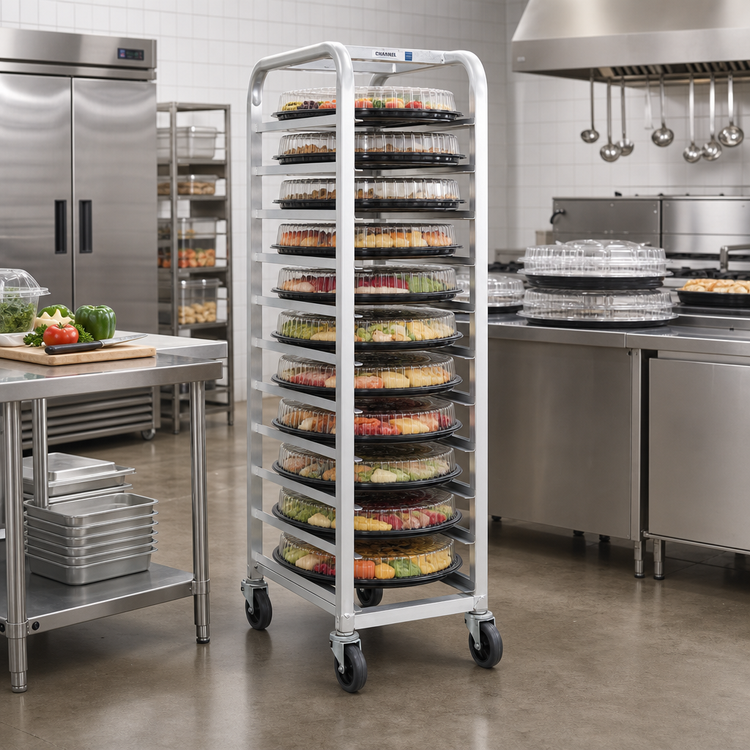 Product image #2 for Channel Lifetime Tough AXD524P Extra Heavy-Duty All-Welded Aluminum End-Load Platter Rack for 18-Inch Platters