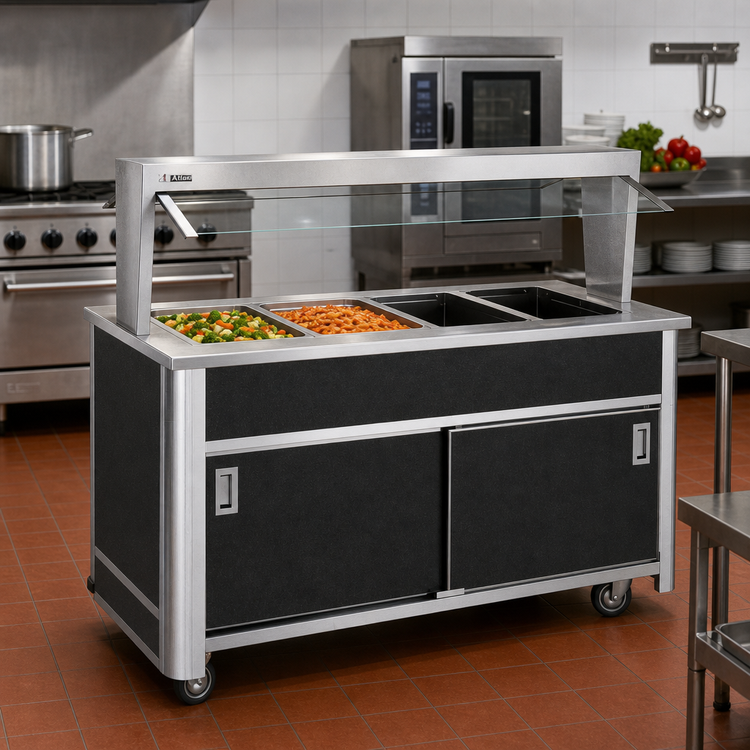 Product image #2 for Atlas Metal BLH-2-BU 2-Well Electric Mobile Buffet Hot Food Serving Counter