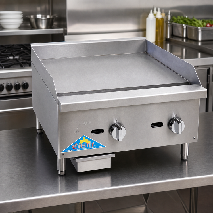 Product image #2 for Comstock-Castle 36-Inch Countertop Gas Griddle with Smooth Polished Steel Plate